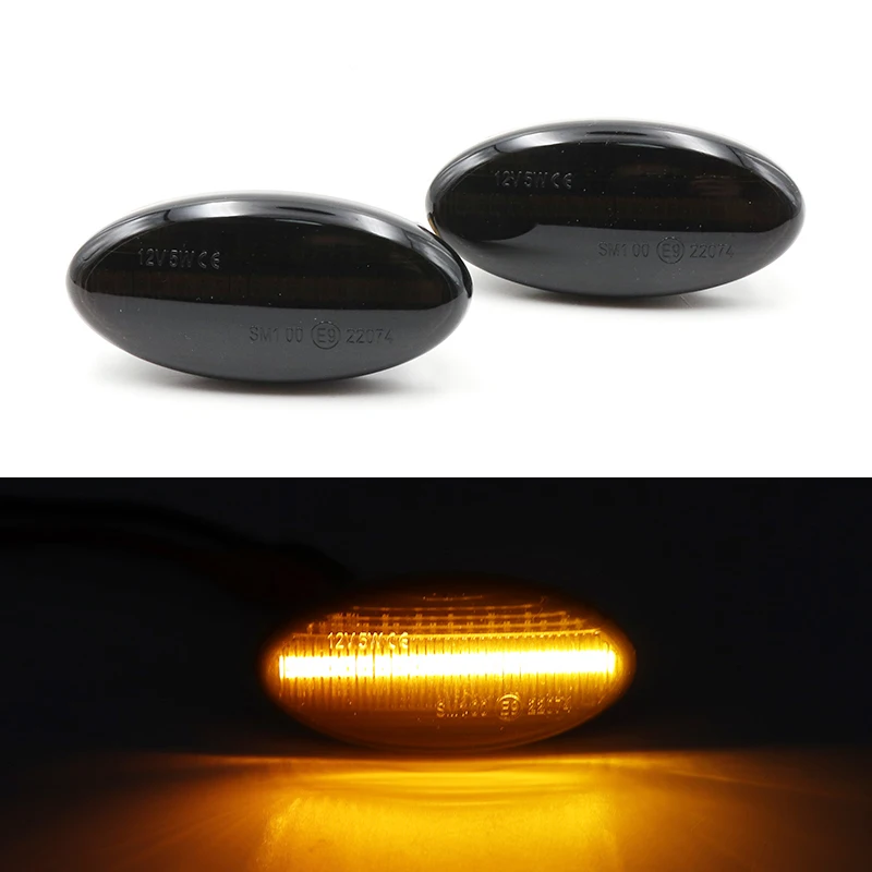 

Niscarda 2pcs Smoke Lens Side Marker Parking Repeater Lamp Amber Turn Signal Light For MAZDA 2 3 5 MPV