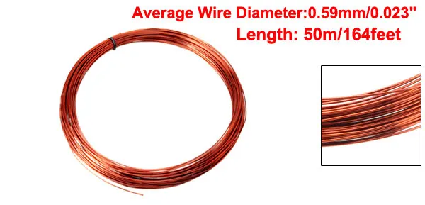 0.59mm Dia Uxcell 164' Длина 0,44/0,47/0,49/0,51/0,53/0,57/0,59 мм Dia магнит провода эмалированные Медный провод обмотки катушки, используемые для трансформаторов - Цвет: 0.59mm Dia