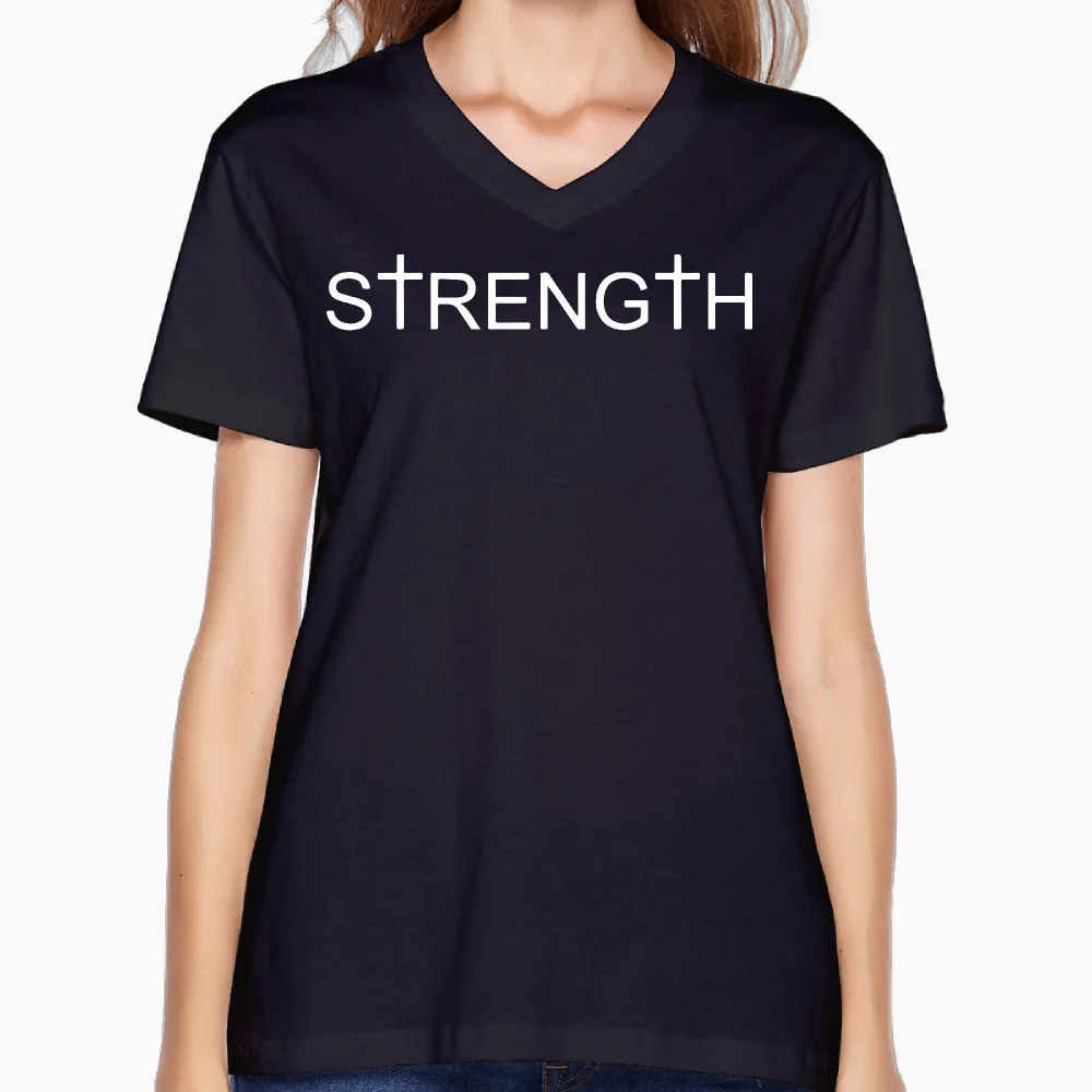 2017 обещания сила напечатаны Для женщин v образным вырезом рубашка Мода