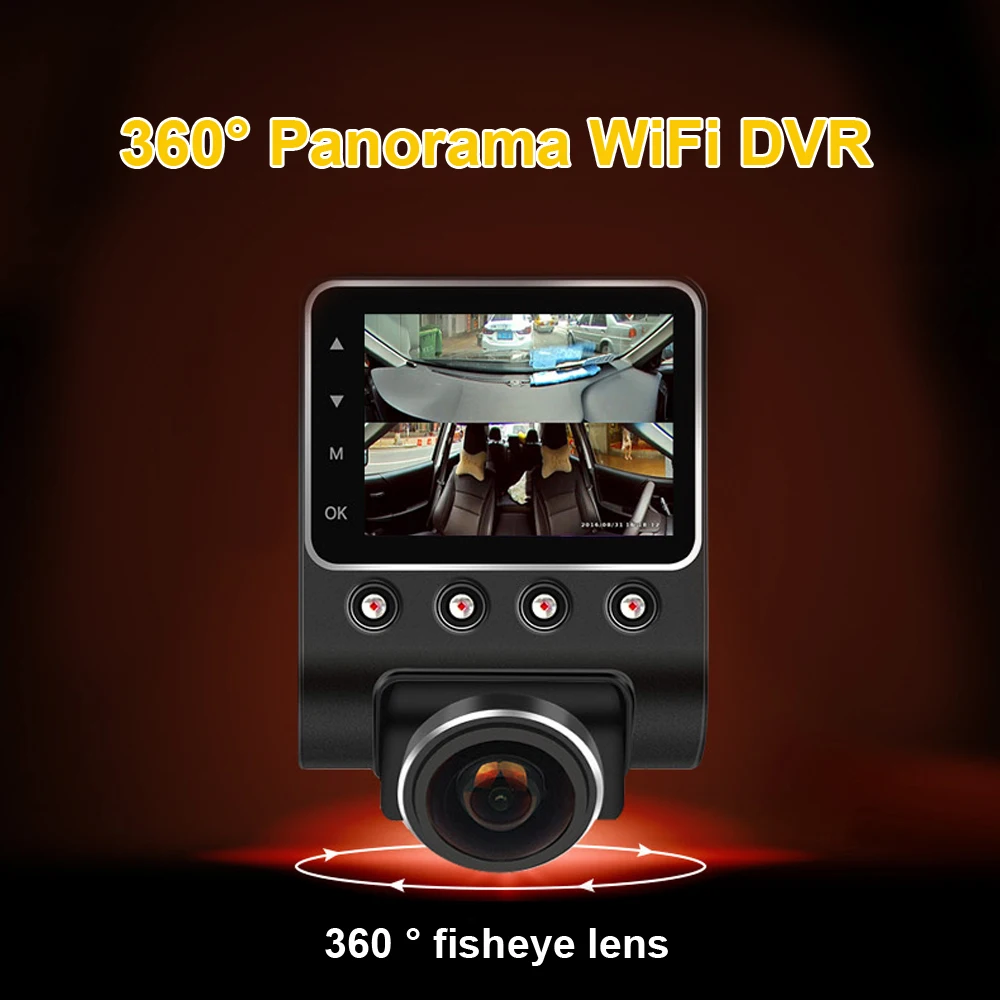 ZUCZUG Новый 2 5 &quot360 панорамный WiFi Автомобильный видеорегистратор камера Full View HD 1080P