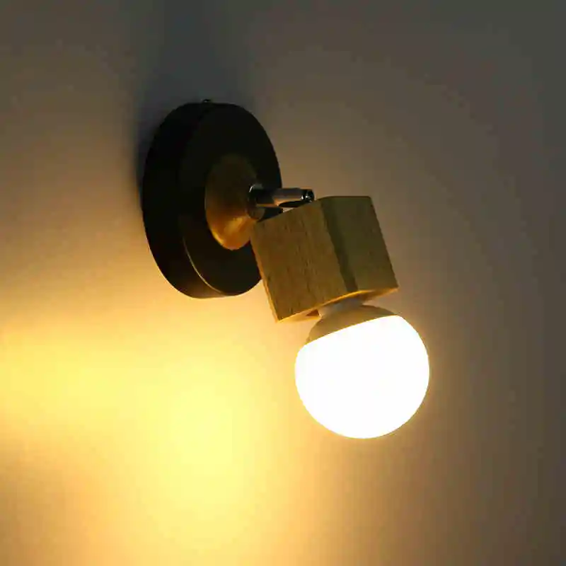 Простой деревянный настенный светильник в японском стиле Оригинальный