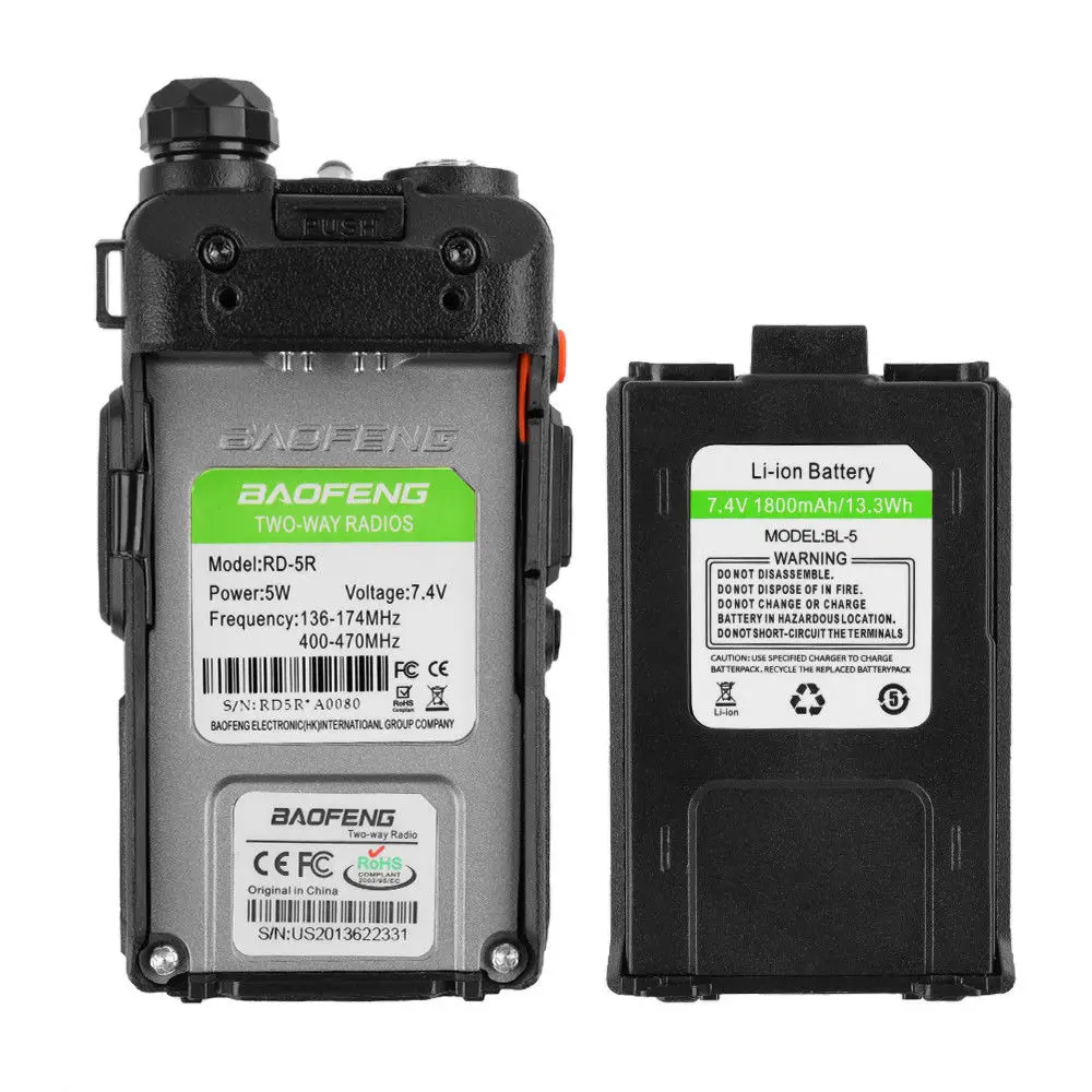 Baofeng RD 5R DMR Tier II VFO цифровой двойной слот двухдиапазонный 136 174/400 470MHz рация