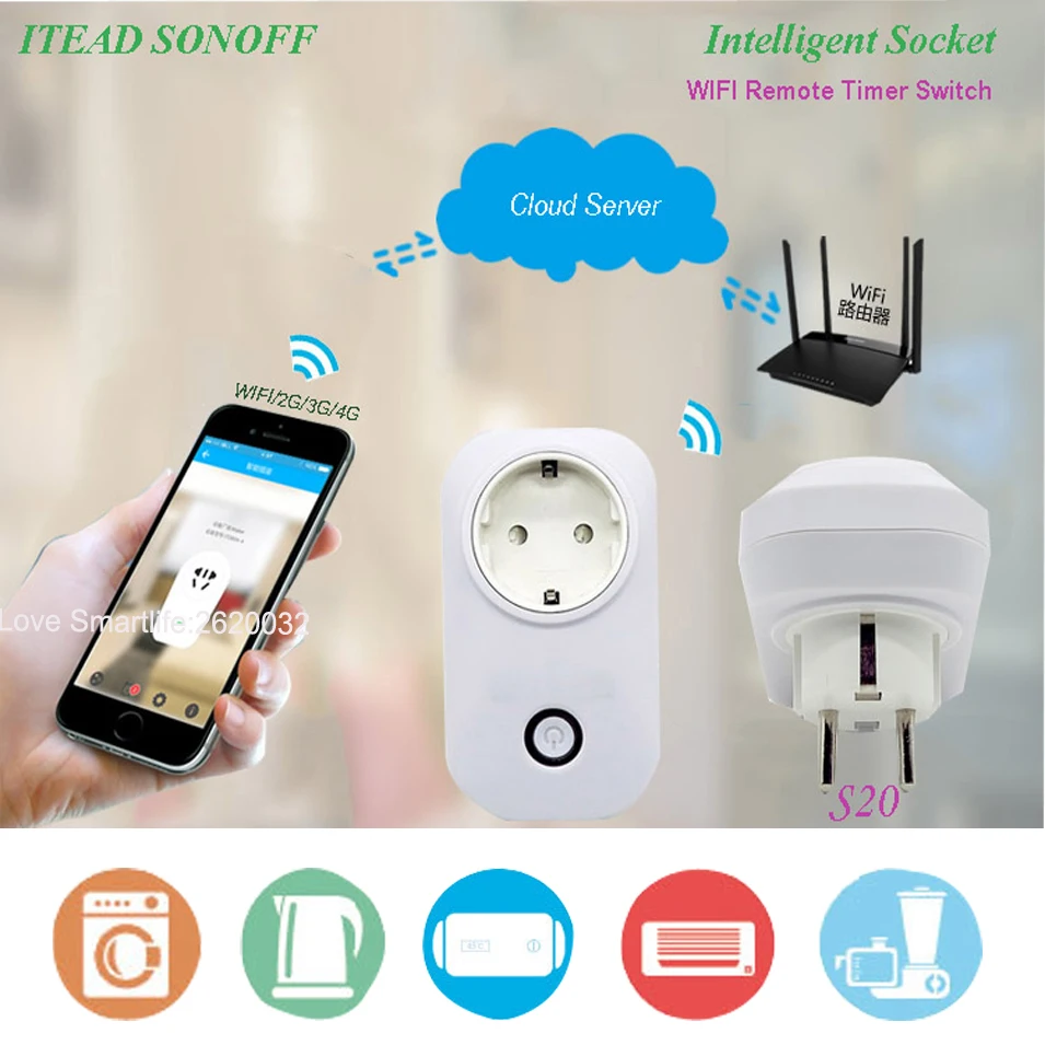Беспроводная смарт-розетка Itead Sonoff S20 с Wi-Fi и таймером | Обустройство дома