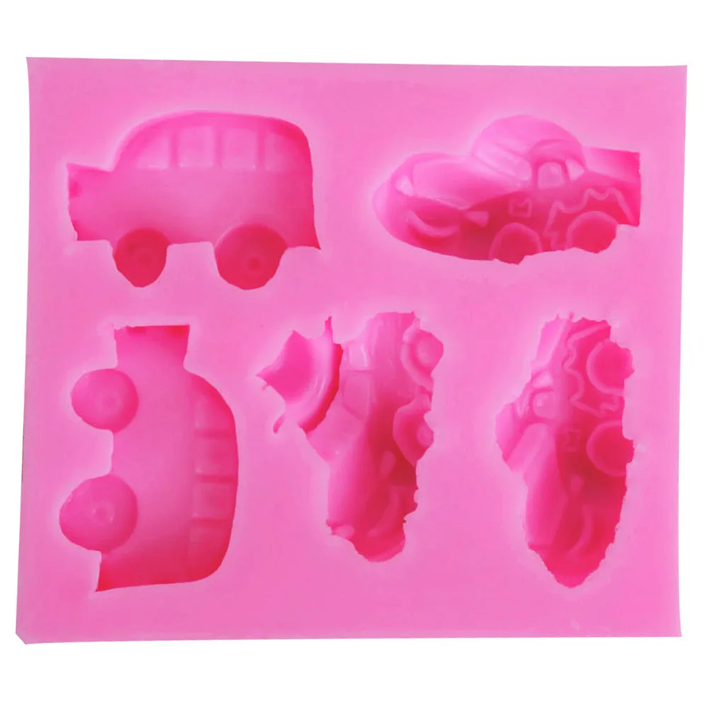 10PCS/SET M545 Cartoon Car Silicone Mold Cupcake Fondant Cake Decorating Tools Gumpaste Chocolate Moulds 7.3*6.3*1cm | Дом и сад