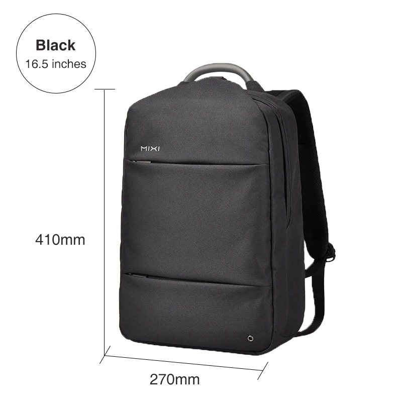 Black 16.5 inch Mixi мужской рюкзак 15,6 дюймов Сумка для ноутбука Водонепроницаемая школьная сумка для мальчиков и девочек сумка на плечо Противоугонная Большая вместительная дизайнерская сумка Mochilas - Цвет: Black 16.5 inch