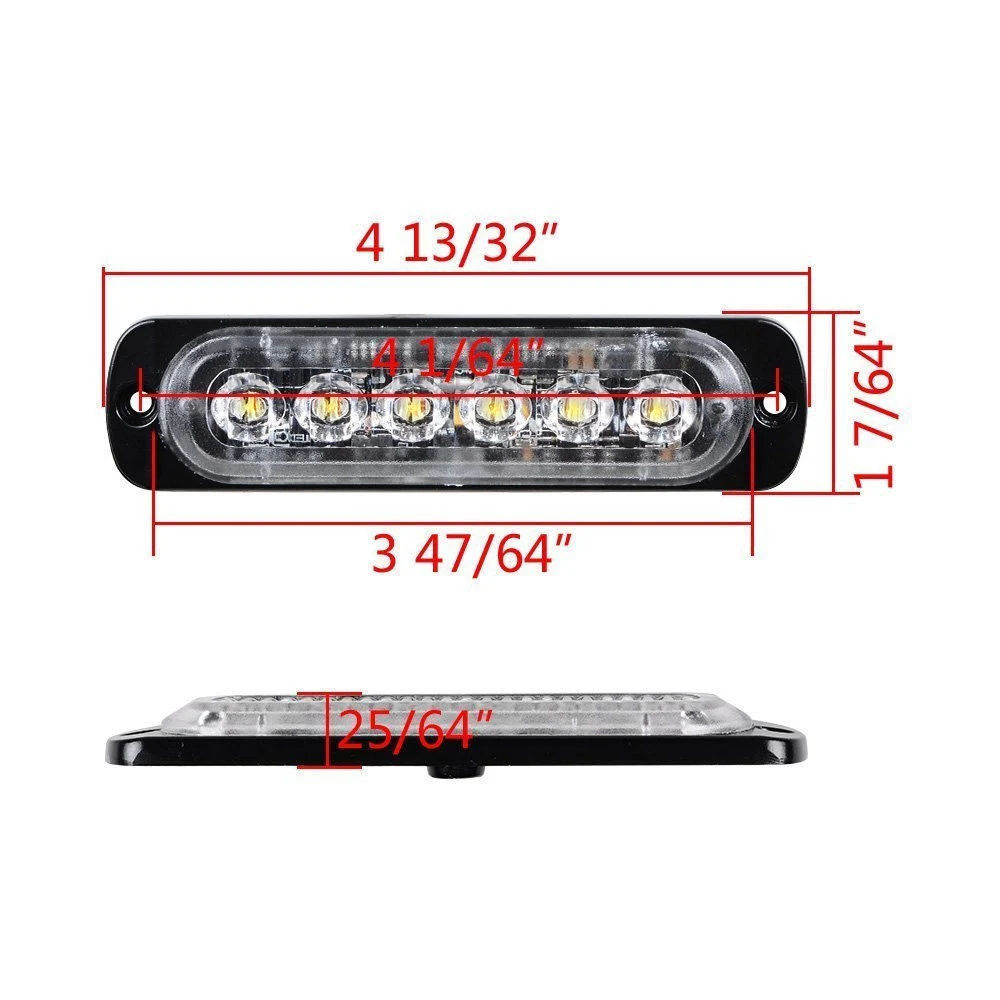 Автомобильный внешний Предупреждение льный фонарь 6 светодиодов 18 Вт|Световая