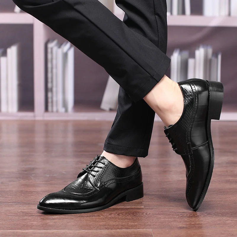 Men's Casual Shoes Moccasins Mens Lace-Up Oxfords Men Loafers Leather Pointed Oxford for Black Socks | Обувь