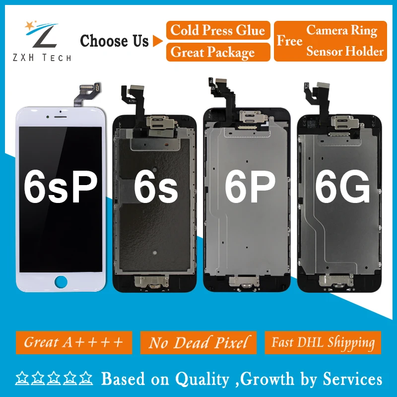 10 шт./лот отличного качества A ++++ для iPhone 6G LCD 6 plus 6s ЖК дисплей в сборе с мелкими
