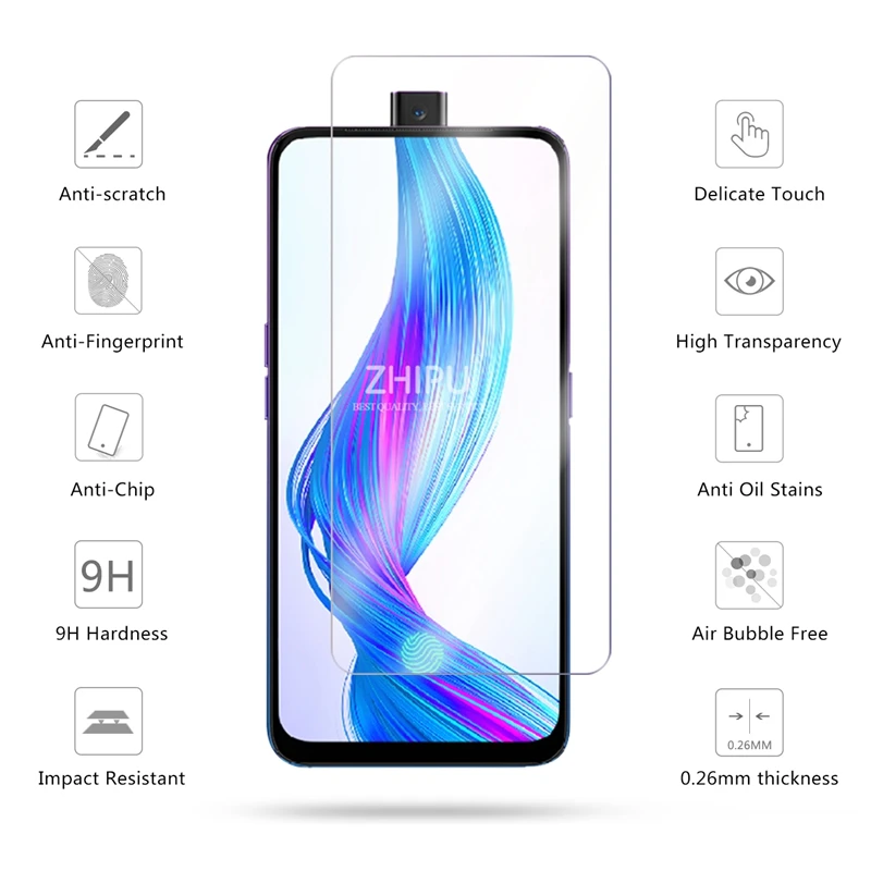 Закаленное стекло для Realme X 2 шт. 2.5D 9H закаленное премиум-класса RMX1901 защитная