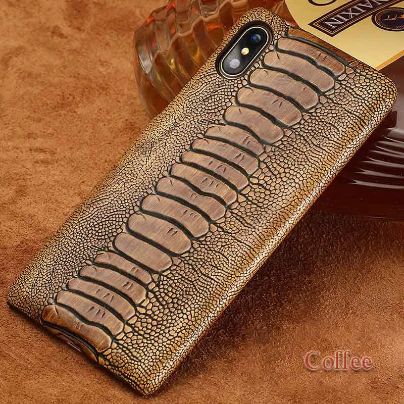 LANGSIDI натуральная кожа Страусиные Чехлы для Galaxy S10 S10E S9 Plus S6 S7 Edge S8 Чехол для мобильного телефона для samsung Note 9 роскошный - Цвет: H19