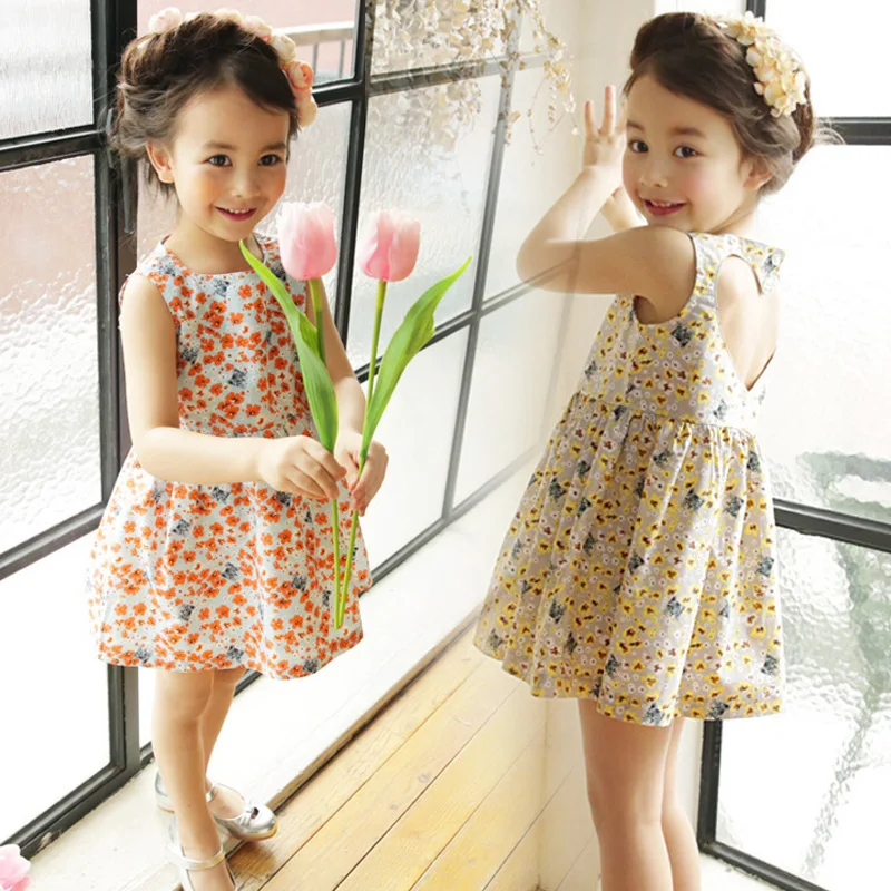 Hot Sale Summertime Baby Girls Dresses Fashion Casual Children's Clothes dress backless Girl's slip Kids wear | Детская одежда