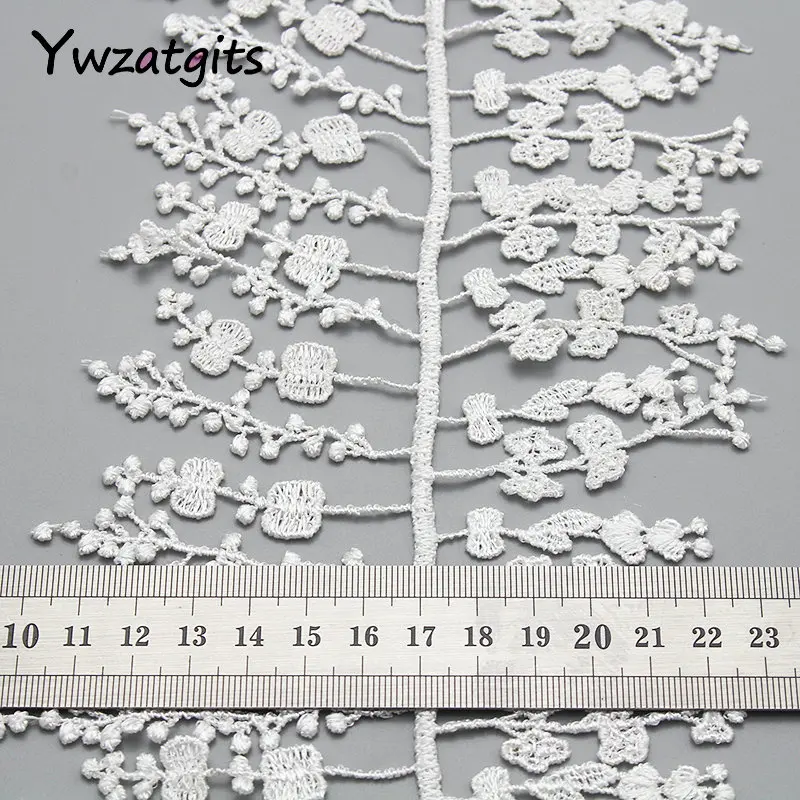 Ywzatgits 1y/лот 13 см Белый Вышивка кисточки цветок кружево отделка ленты DIY ткань одежды свадебные Швейные аксессуары YN0509