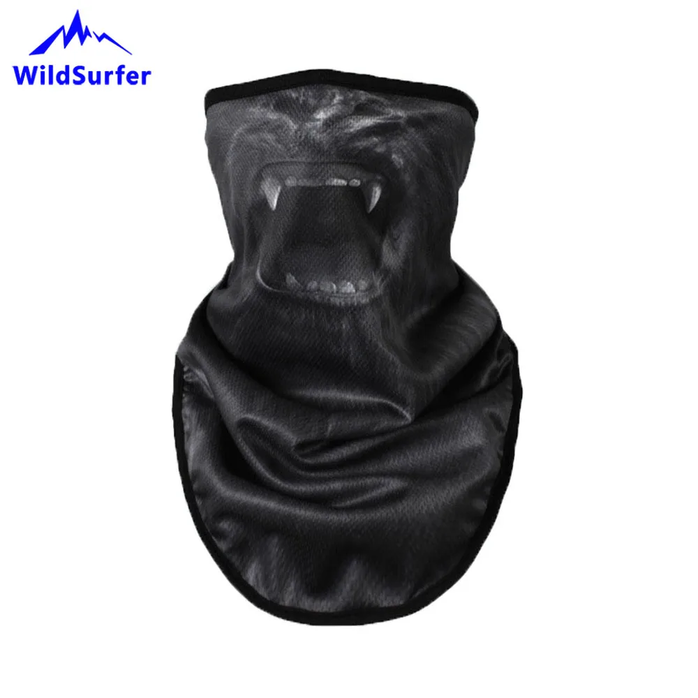 WildSurfer флисовые лыжные нагрудники с животным лицом Сноуборд Маска для всего лица