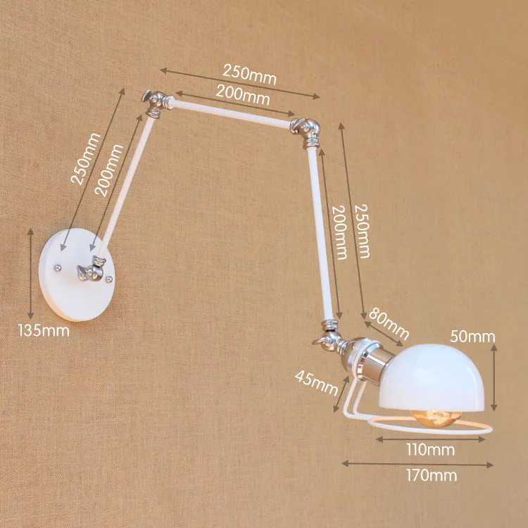 Винтажный настенный светильник в стиле ретро Лофт|applique murale|edison wall sconcearm light |