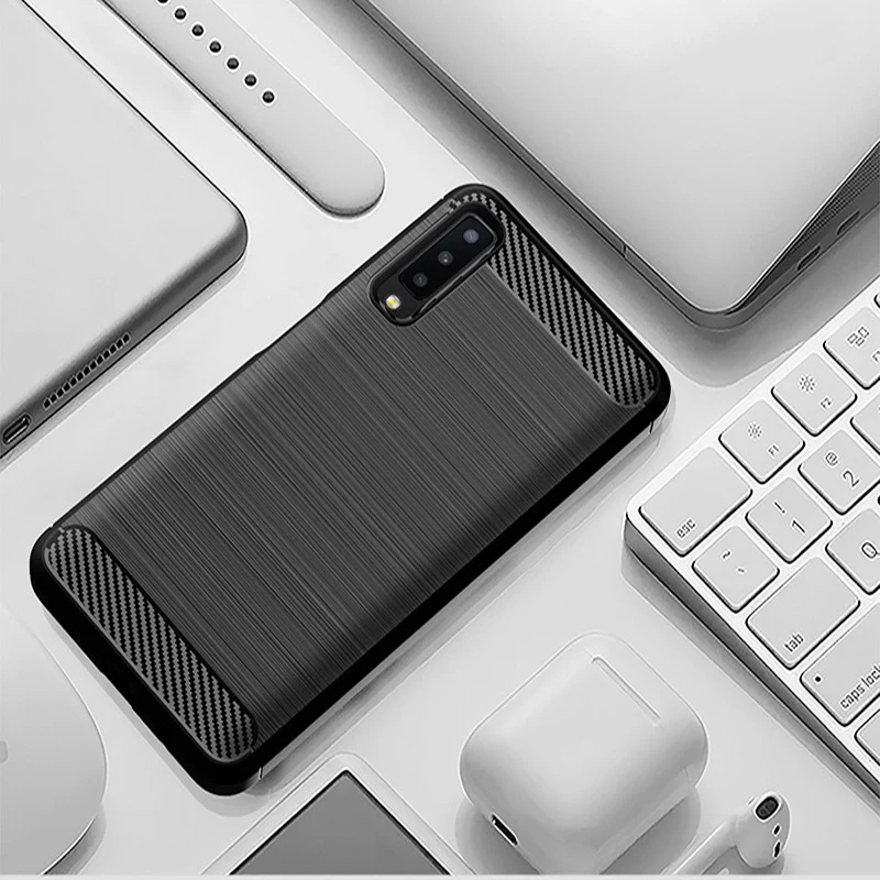 Чехол 6 0 дюйма для Samsung galaxy A7 2018 мягкий силиконовый чехол из углеродного волокна