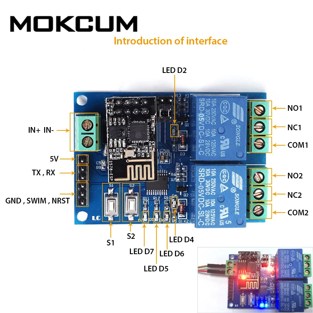 5V WI FI триггерный релейный модуль ESP8266 IOT приложение контроллер 2 х канальный для