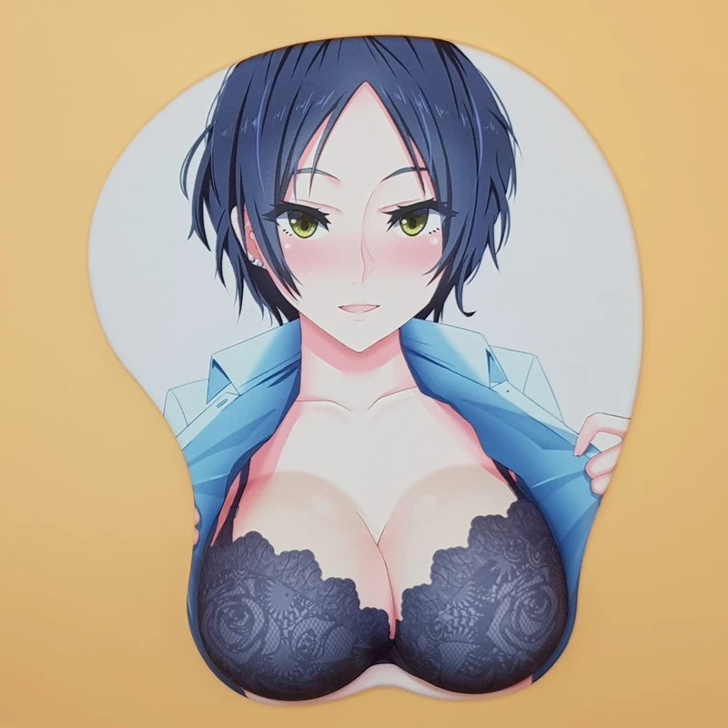 Игровые коврики для мыши с силиконовой подушкой для запястья в 3D-стиле, изображающие сексуальную девушку аниме Хаями Канадэ из The Idol Master.