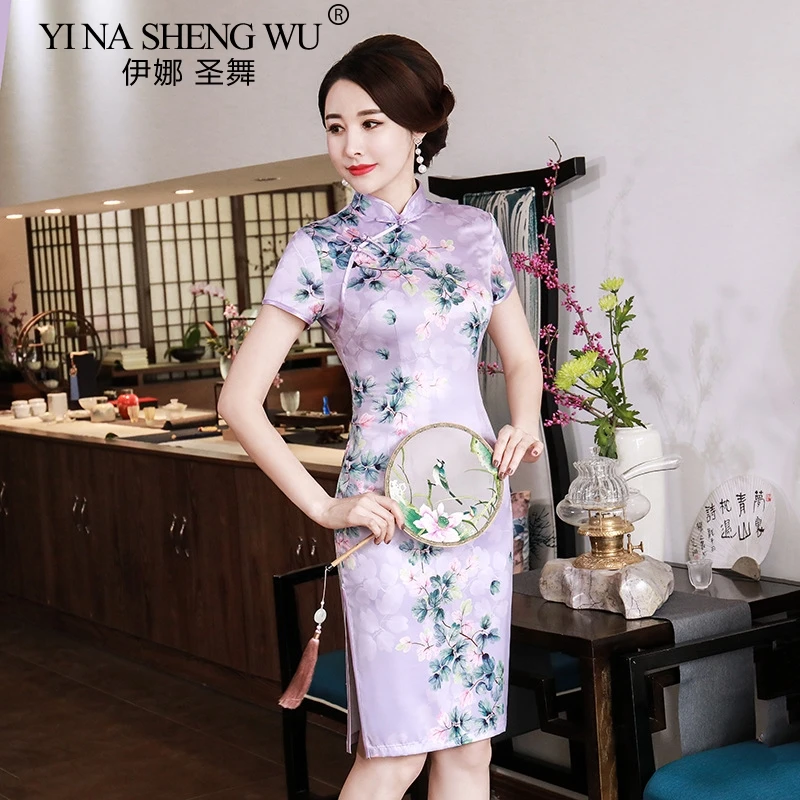 Китайское современное платье Cheongsam, свадебное платье, Женская юбка с принтом, тонкое платье, сексуальное платье Ципао, платье в ретро стиле, повседневное шоу, Cheongsam