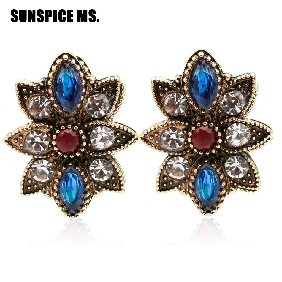 SUNSPICE MS Модные женские серьги гвоздики этнические ювелирные изделия из смолы