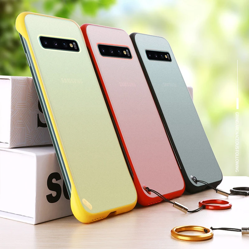 Note 10 безрамный чехол для Samsung S10 S10E S8 S9 Plus Чехлы ультра тонкий жесткий матовый 8 9 A20