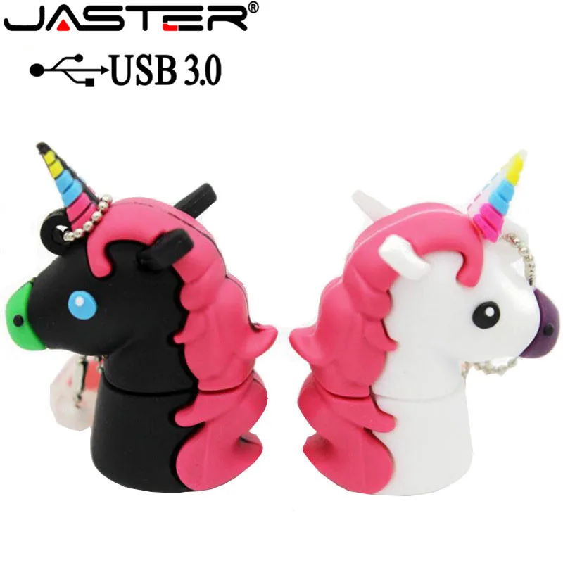 JASTER USB 3,0 мультяшный белый единорог стиль флеш-накопитель реальная емкость Милая лошадь 16 ГБ 32 ГБ 64 ГБ флеш-накопитель Usb флешка