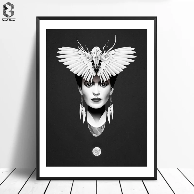 

Abstract Dark Girl Portrait Posters and Prints Wall Art Canvas Painting Pictures For Living Room Scandinavian Home Decor