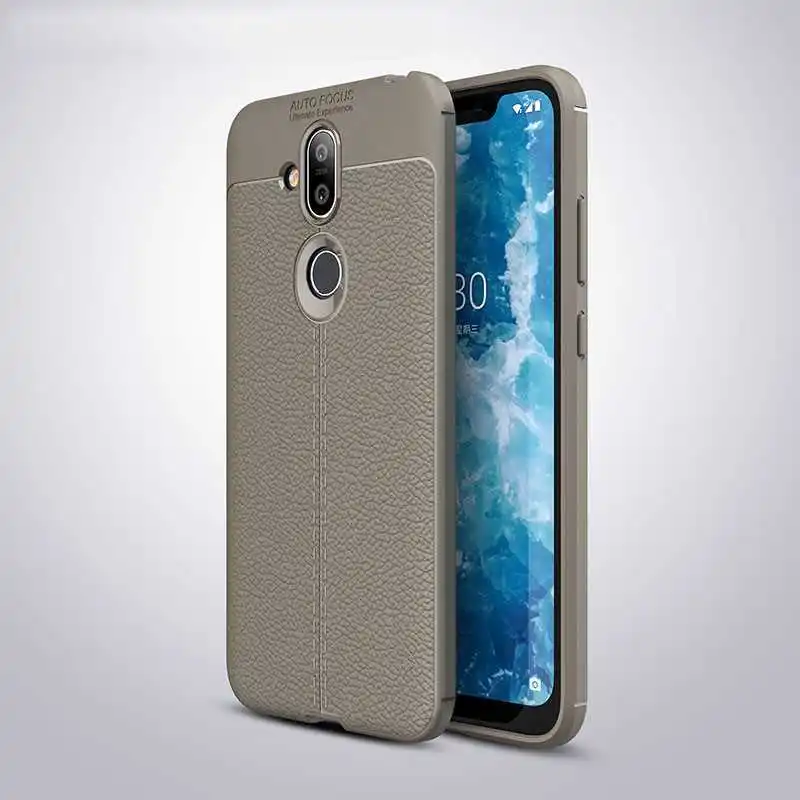 Mokoemi модный противоударный мягкий чехол с рисунком личи 6,1" для Nokia 8,1 чехол для Nokia 8,1 чехол для телефона - Цвет: Gray