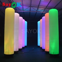 2m2 5m3m attractive led tube inflatable air pillar column for party and event stage lighting decoration advertising promotion