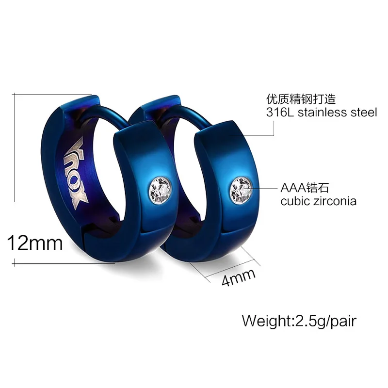 Cute Hoop Earrings for Women / Men Small Stainless Steel Earings Black Silver Blue Gold color | Украшения и аксессуары