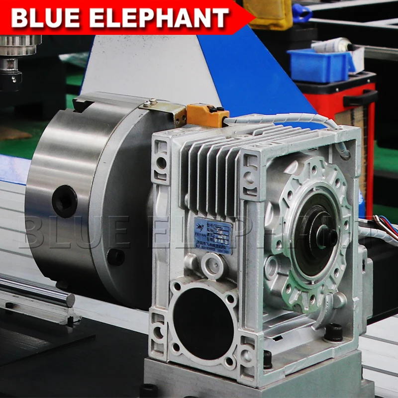 Деревообрабатывающий станок с ЧПУ Blue Elephant ротационный 4 осевой роутер для гнутья