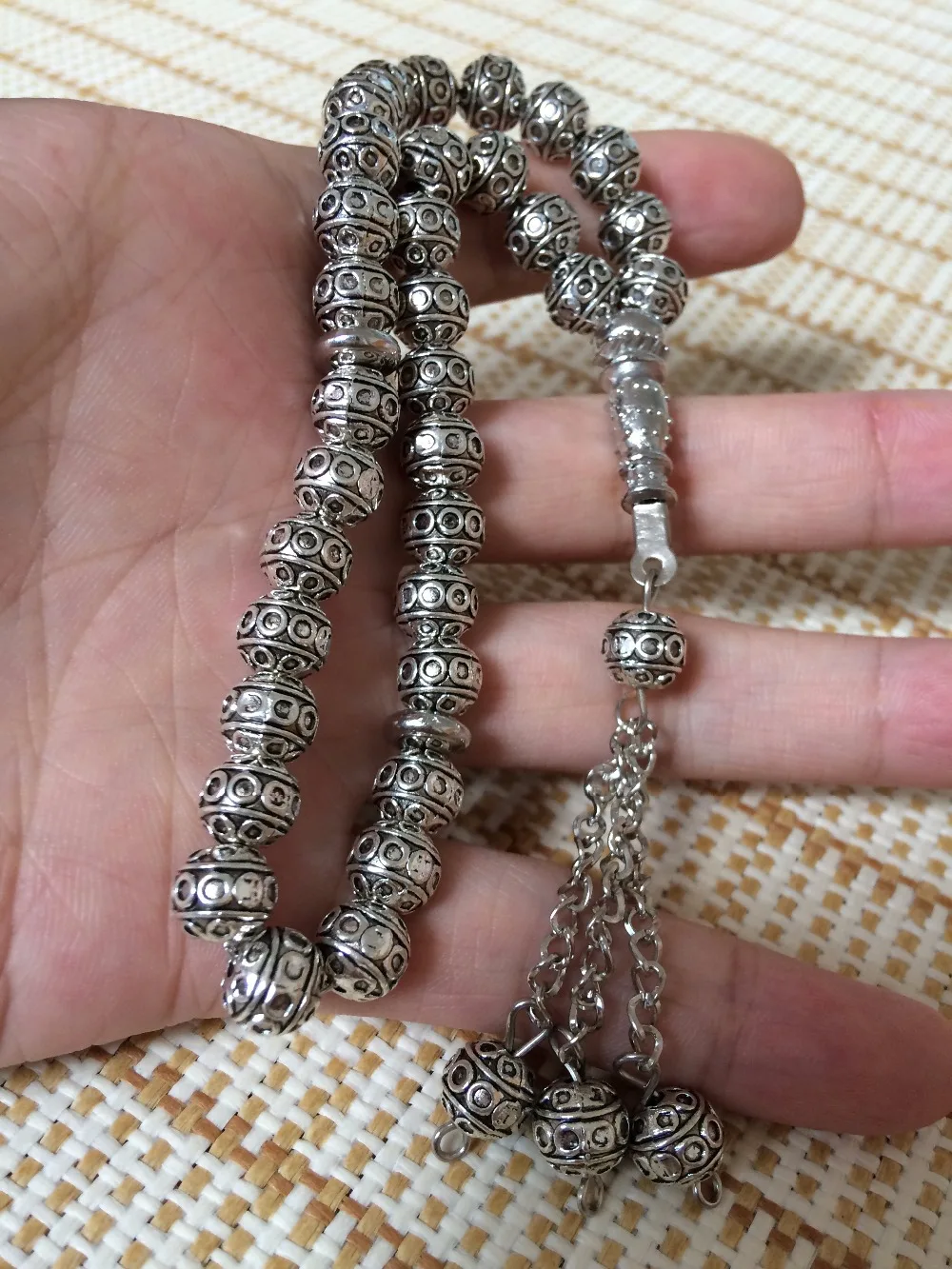 2PC/LOT islam gift anti-silver color plating 33 Muslim tasbih Beads Islamic Prayer Rosary misbaha tesbih masbaha | Дом и сад
