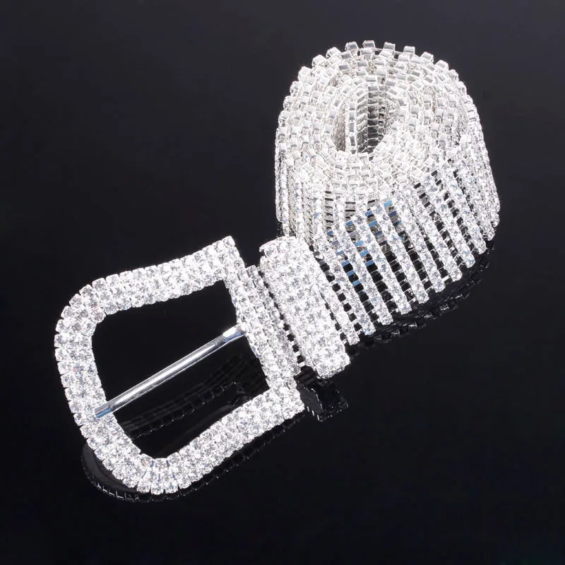 Регулируемый пикантный пояс StoneFans Стразы женский с кристаллами для свадебной