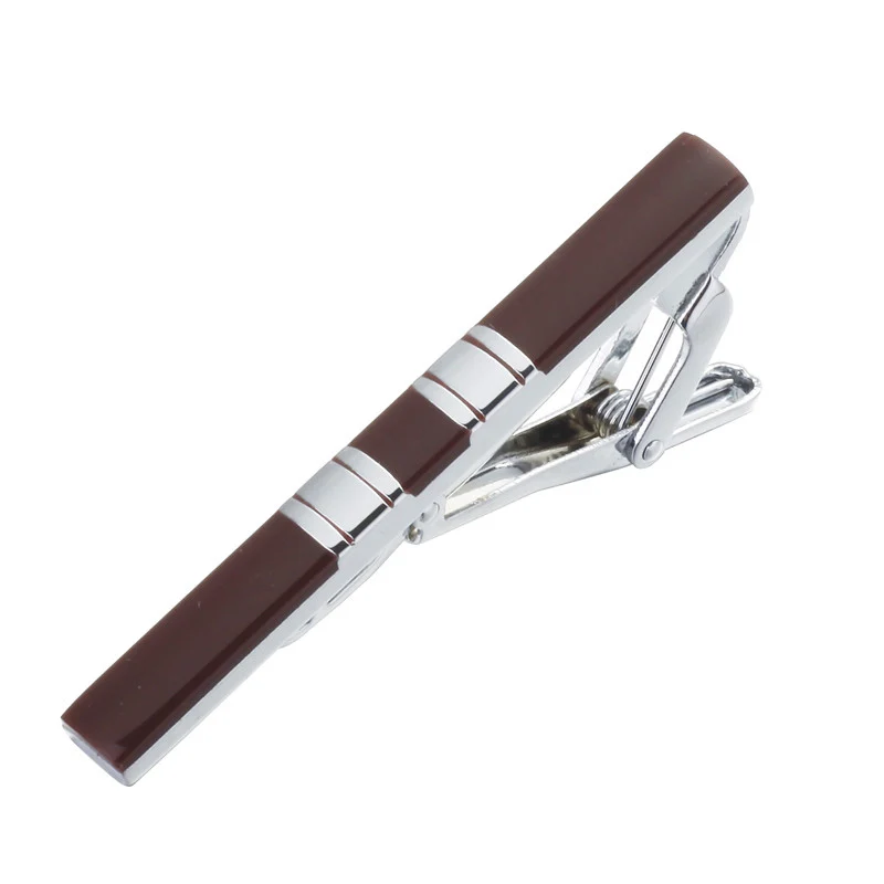 High quality brass material red enamel Silvery Stripe men's clothing fittings tie clip | Украшения и аксессуары