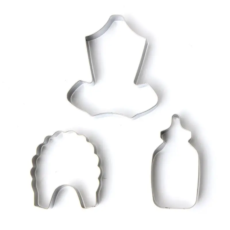 DIY душа ребенка Бутылка Нагрудник Печенье Cookie Шоколад Cutter Плесень Фондант