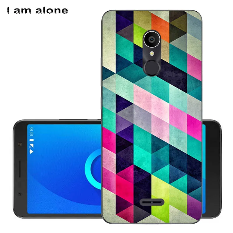 I am alone Phone Shell For Alcatel 3C 3C Dual 5026D 6.0 inch Solf TPU Fashion Cute Color Paint Mobile Case
