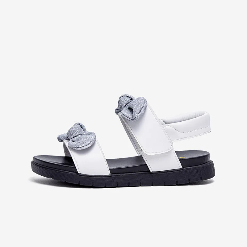 

Children Shoes Girls PU Leather Summer Beach Sandals Cute Bow Glitter Princess Girls Sandal Open Toe Kids Flat Shoes TX471