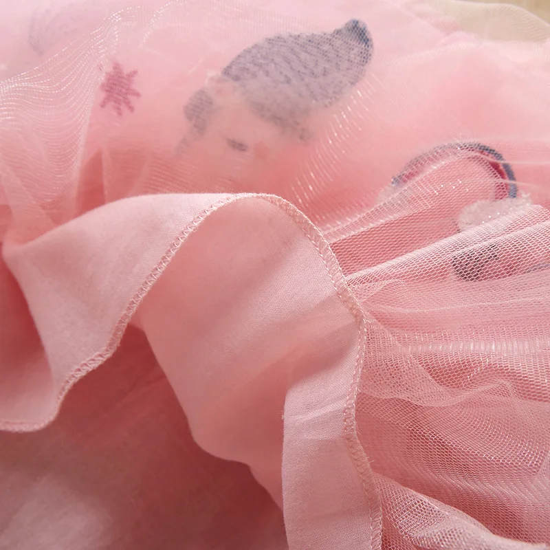 Летние комплекты одежды для девочек с единорогом 2 цвета футболка мультяшным