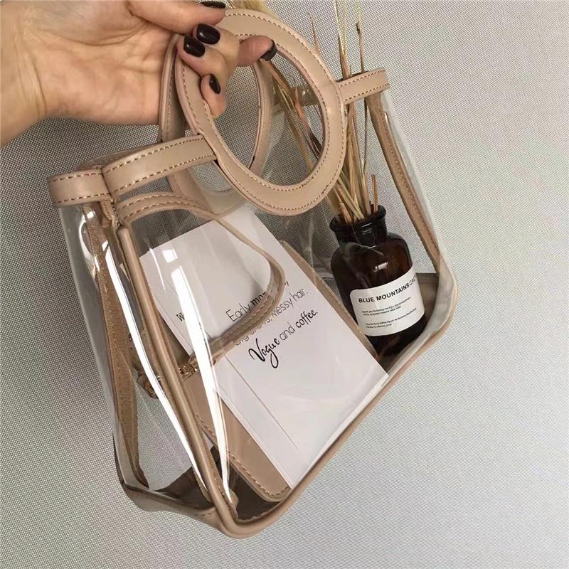 Пляжная сумка женская прозрачная простая модная сумочка в южнокорейском стиле