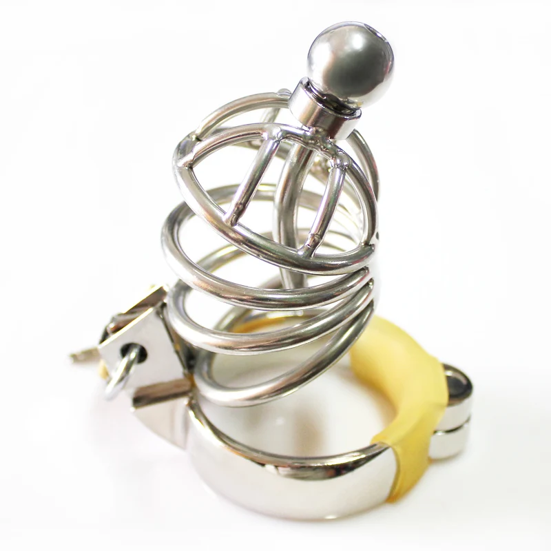 Замок для пениса нержавеющая сталь Запираемая клетка кольцо Мужской Пояс