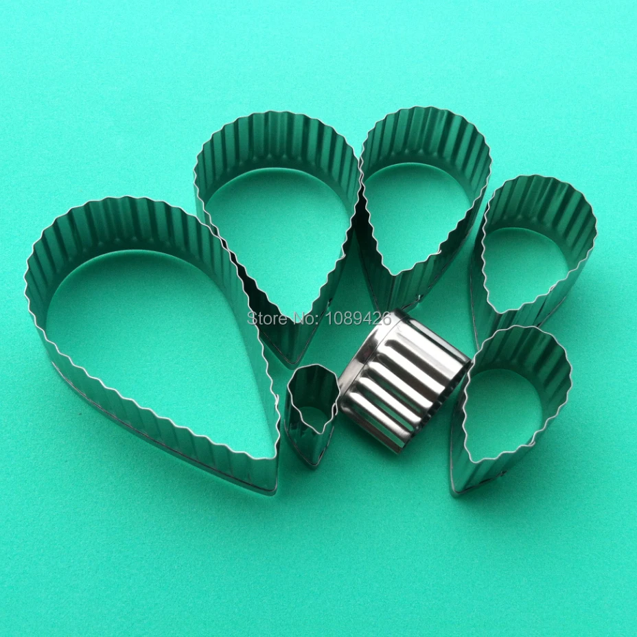 7 шт./компл. набор резцов с розами и листьями из нержавеющей стали инструменты для