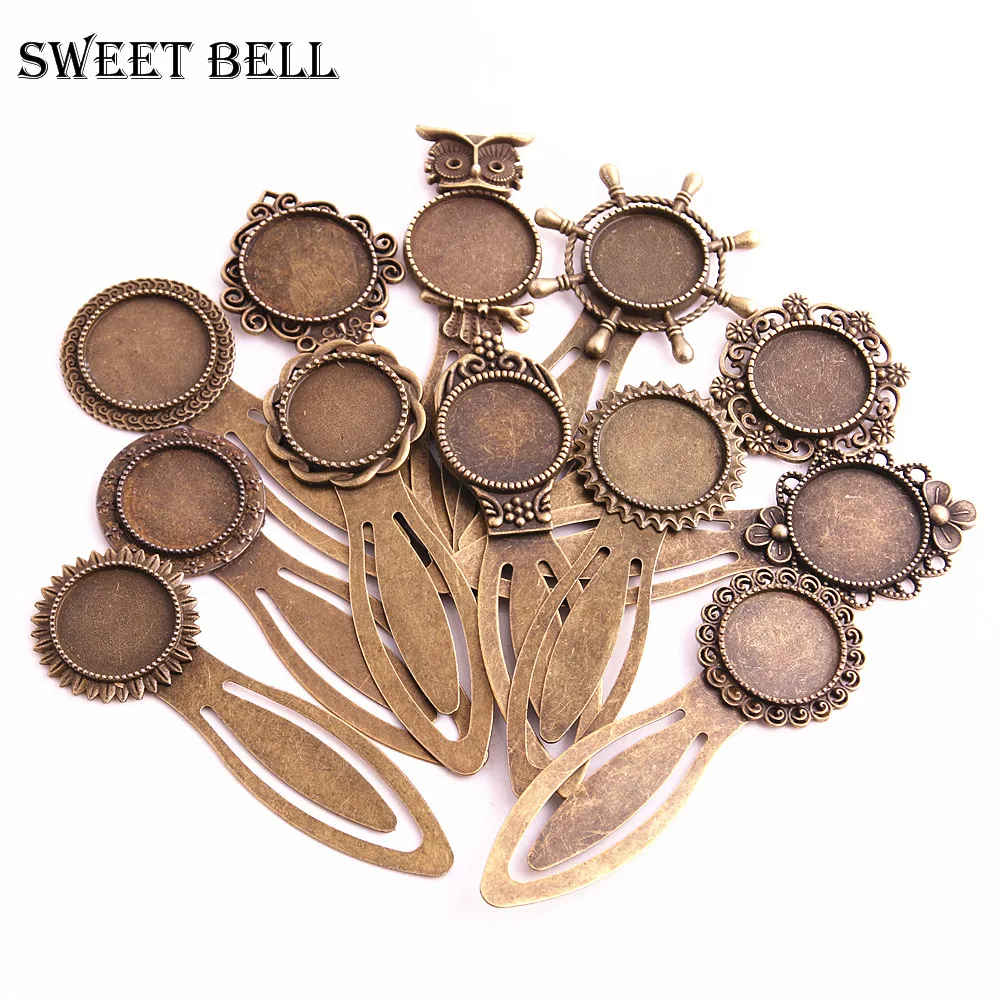 Милый Колокольчик 8 шт. сплав камея стальные закладки круглые настройки кабошона