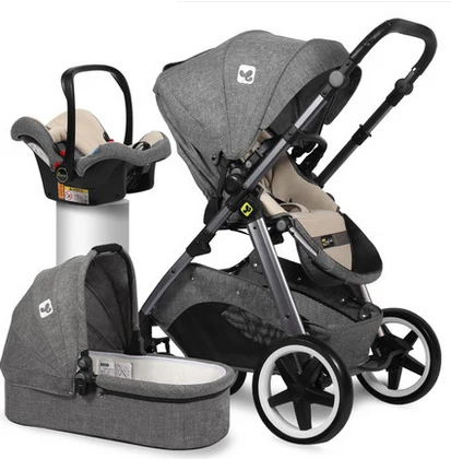CoolBaby детская коляска высокий пейзаж европейская двухсторонняя складная переносная коляска может сидеть лежать инпортная лен ткань колеса EVA корзина большая достака ru бесплатно замняя коляска фирменый качество - Цвет: photo color10