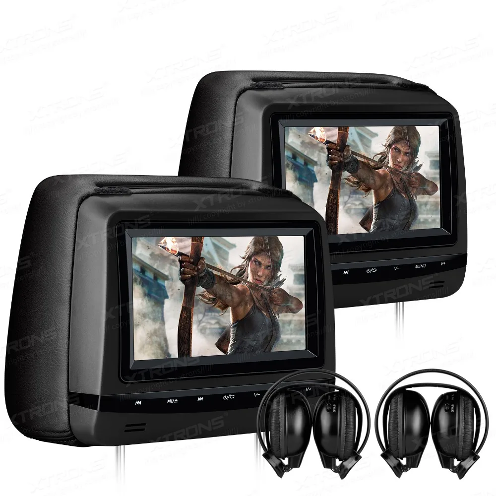 XTRONS 2x7 &quotсенсорная панель HD цифровой экран Автомобильный подголовник DVD плееры с