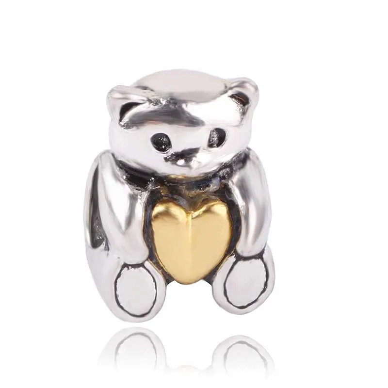 Dodocharms бисер Подходит Pandora прекрасный подарок для девочки Микки серебряный цвет четырехлистный клевер кулон подарок мишка