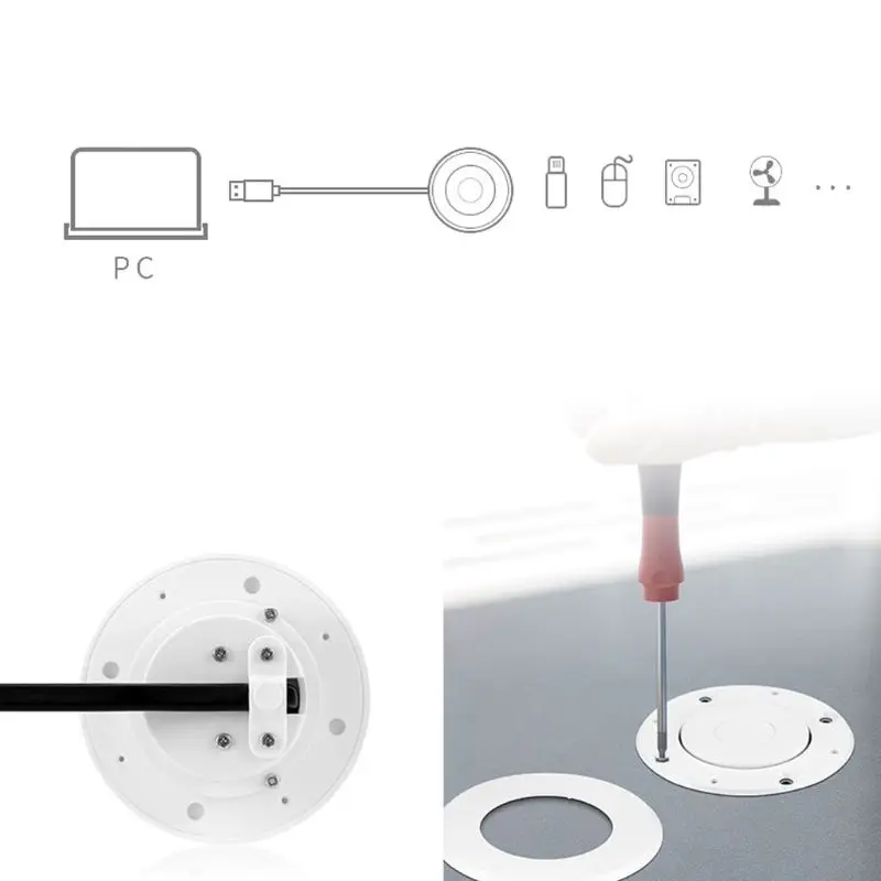 

Pop-up In-Desk Slot USB 2.0 3 Ports Hub Splitter Adapter for Laptop PC Computer
