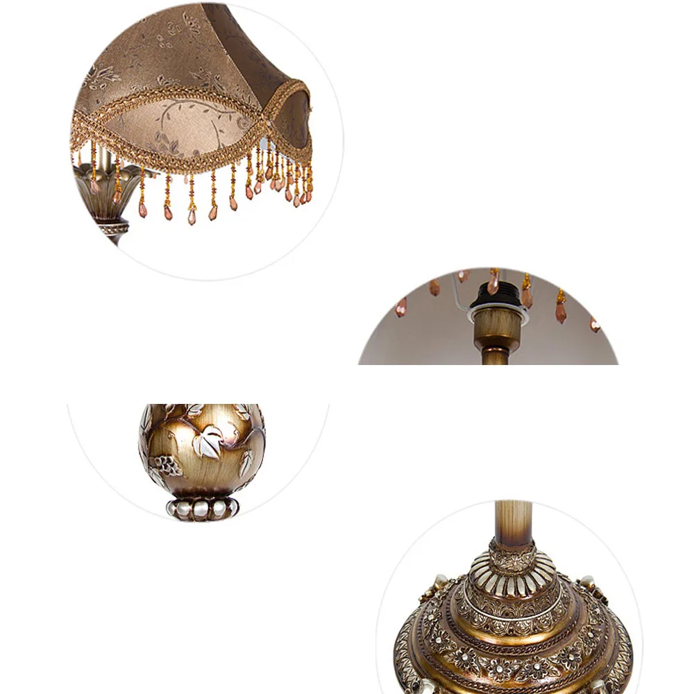 Resin Led Floor Lamp Antique Luxurious Bedroom Design Bulb E27 110V-220V European Style for Living Room | Лампы и освещение