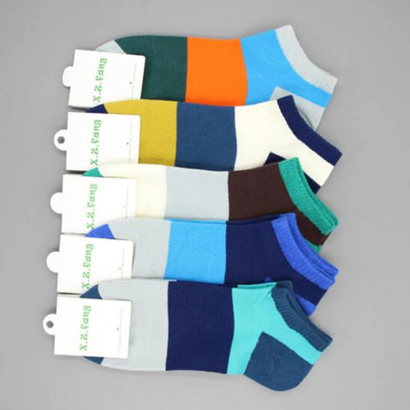 

Hot Sale Leisure Cotton Men Socks Good Quality Short Socks Warm Stitching Color Antiskid Invisible Casual Socks Male Accessory