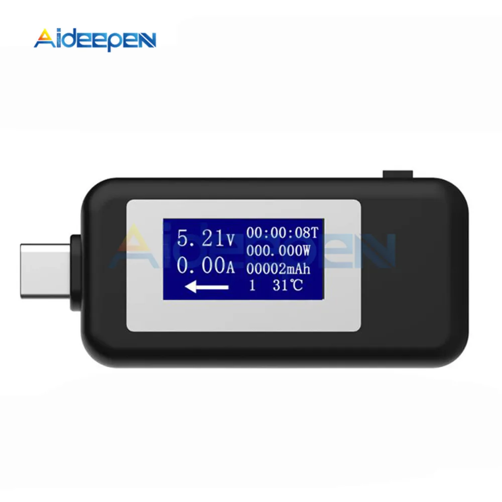 

Type-C USB Tester DC Digital Voltmeter USB-C Voltage Current Meter Ammeter Detector Type C Power Bank Charger Indicator USB C