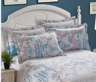 

100% Cotton Sanding Pillowcases One Pair Pillow Cover 48*74cm Two pieces Flower Printing Double #388