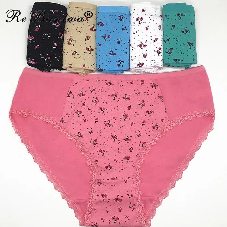 10 шт. размера плюс 3XL 4XL нижнее белье для мам хлопковые трусики для мам женские трусики с цветочным принтом женские пикантные трусики - Цвет: 89223
